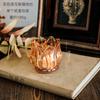Ins Simples Suporte de Vela de Vidro Tulipa Estilo Coreano Retrô Ornamentos de Cabeceira de Mesa para Quarto de Casa de Família Decoração Suave Romântico