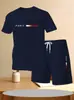 Camiseta de manga corta transfronteriza para hombre, nueva marca de moda, camisa corta con estampado de letras para verano 2025, atuendo casual holgado