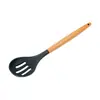 Atacado do Fabricante Ferramentas Criativas para Cozinha Conjunto de 11 Peças Espátula de Silicone com Balde de Armazenamento Cabo de Madeira Utensílios de Silicone para Cozinha Conjunto de 12 Peças