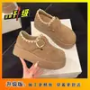 Zapatos Birkenstock de mujer de suela simple retro, nueva moda de otoño 2026, versátiles, de suela blanda, de suela gruesa, que aumentan la altura, zapatos Birkenstock completamente cerrados