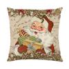 Nova Fronha de Almofada de Natal Desenho Animado Personalizada Decoração Retro de Feriado Papai Noel Linho Estampada Fronha de Almofada