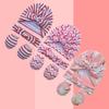 Nuevo Gorro para Bebé con Orejas de Conejo, Gorro Indonesio, Diadema Estampada, Guantes Antirrayaduras para Bebé, Juego de Tres Piezas, Gorro para Bebé