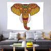 Tapeçaria de Parede com Estampa Digital Europeia e Americana de Elefante Pintura a Óleo, Manta Cobertor de Sofá de Luxo Leve, Arte de Parede Decorativa para Quarto e Sala de Estar