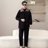 Novo Conjunto de Inverno Quente Espesso com Forro de Fleece Masculino da Beijianglang, Roupa de Casa, Jaqueta e Calça de Algodão, Pijama Masculino com Forro de Fleece