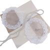 Blanco Encaje Forma Ovalada Pieza Floral Grande Estilo Europeo Estilo de Corte Bordado de Encaje Posavasos Pieza Bordada Grande Accesorios para Ropa