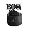 Bandera con Letras de Calavera Negra Gótica para Halloween, Adorno en Espiral de Cuervo, Juego de Inserto para Pastel, Venta al por Mayor, Personalización