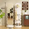 Espejo de Tocador Giratorio, Espejo de Cuerpo Entero de Piso a Techo, Espejo Vertical Móvil para Vestidor de Dormitorio en Casa con Colgador de Ropa Integrado
