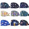 Gorro Quirúrgico Estampado Algodón Puro Ajustable con Botón con Banda Absorbente de Sudor Color Sólido Gorro de Sala de Operaciones para Doctor Gorro de Enfermera UCI
