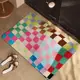 Alfombrilla Creativa de Baño Dopamina Absorbente Secado Rápido Tablero de Ajedrez Barro de Diatomeas Alfombrilla Suave Entrada de Baño Alfombra Antideslizante