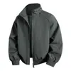 Nueva Chaqueta Bomber Vintage de Trabajo con Cuello Alto para Hombre de Primavera y Otoño, Chaqueta Casual Versátil Corta Holgada Estilo Americano en Stock