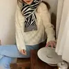 Bufanda para Mujer Invierno Estilo Coreano Versátil de Lana Tejida Estudiante Chica Linda Otoño e Invierno Bufanda Geométrica de Doble Cara Estilo ins