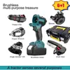 Nuevo Juego Combinado de Herramientas Multi-Uso Sin Escobillas Estilo DeWalt Makita Recargable con Batería de Litio de Comercio Exterior