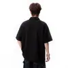 Camiseta de algodão Mamba 260g, estilo americano, corte diagonal, patchwork, canelada, manga curta, tamanho plus size jovem, top personalizado moderno com toque de alta qualidade