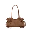 Bolso de Hombro de Gamuza Plegado con Cordón Estilo Coreano de Nicho para Mujer Otoño/Invierno 2026 Nuevo Casual Ligero