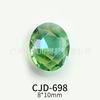 Nuevo arte de uñas con punta inferior de diamante súper brillante estilo japonés hielo transparente fruta verde color importado multicorte amor diamante joyería al por mayor
