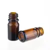 Botella de Aceite Esencial Marrón de 5 ml, Botella de Vidrio Marrón con Gotero, Botella de Relleno con Gotero, Botella de Muestra de Prueba Cosmética