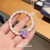 Set de Cintas para el Cabello Flor de Encaje Uva Morada ins Girly Dulce Anillo de Salchicha Alto Valor Cuerda para el Cabello Linda Accesorios para el Cabello
