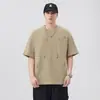 Ropa para Hombre Fengshe / Camiseta corta de manga corta desgarrada estilo americano de corte holgado para hombre, camiseta versátil de moda, top de camiseta casual resistente