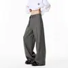 Pantalones Texturizados Estilo Old Qian para Hombre Primavera y Otoño 2025 Pantalones Sueltos Pierna Ancha oversize Adelgazantes Nicho Pantalones Casuales