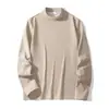 320g Lana de Oveja Pesada Seda Terciopelo Doble Cara Calentamiento Infrarrojo Lejano y Cálido Camiseta Base de Cuello Alto Camiseta de Manga Larga Abrigo de Otoño