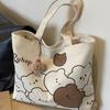 Bolsa Tote de Lona Estilo Japonês Cartoon Ins de Ombro Único Grande Capacidade para Estudante Versátil para Aula