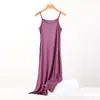 Talla Grande Gordo mm 100kg Modal Camisola Interior de Pijama Suelta Larga Anti-Exposición Falda Interior para Mujer