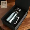 Termo de Titanio Puro para Hombres, Regalo de Negocios, Taza para Preparar Té con Separador y Asa, Vaso de Agua para Oficina, Regalo para Padres