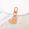 Pingente de chaveiro criativo em forma de coração com glitter colorido DIY Personalizado para mochila Acessório Decoração