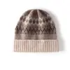 Novedad Otoño e Invierno Atmósfera Retro Jacquard Nórdico Cálido Sombrero Cúpula Lana Tejida Gorro Frío Mujer Sombrero de Cachemira
