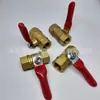 Válvula de bola de grado industrial estándar americano 3/8NPT mango rojo todo cobre 3 dientes internos y externos interruptor válvula recta estándar americano NPT