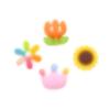 Girasol al por mayor de fábrica Corona de girasol dibujos animados accesorios de resina DIY pegamento crema accesorios para el cabello parche para carcasa de teléfono móvil