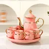 Juego de Tetera y Tazas de Cerámica de Alto Valor de Color Frío para Sala de Estar del Hogar, Simple, Creativo, Juego de Té