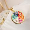 Aogu Estilo Bohemio Cobre Chapado en Oro Real Goteando Zirconia Ojos Estrella Luna Colgante Collar Suministro Transfronterizo