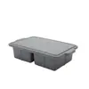 Caja de Sopa Cuadrada de Silicona de Dos Compartimentos Más Vendida Transfronteriza, Caja para Congelador con Anillo de Acero, Charola de Hielo de Silicona de Gran Capacidad, Caja para Caldo