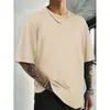 Transfronterizo Europeo y Americano Verano Color Sólido Cuello Redondo Algodón Casual Deportivo Correr Simple Manga Corta Blanco