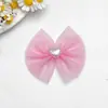 Malla Corazón Perla Lazo Hecho a Mano DIY Accesorios para el Cabello Ropa Zapatos Sombreros Bolsos Ropa de Muñeca Accesorios Decorativos Suministros
