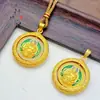 Tienda de Oro Mismo Estilo Oro Antiguo Esmalte Incrustado de Diamantes Colgante Giratorio Dios Amarillo de la Riqueza Nuevo Estilo Chino Colgante Amarillo Dios de la Riqueza Venta al por Mayor