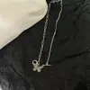 Cadena de collar con colgante de oso alfabético japonés y coreano para otoño/invierno, cadena hip-hop de estilo ins de moda para suéteres, accesorio decorativo para hombres y mujeres