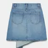 Moda femenina europea y americana transfronteriza AliExpress artículo más vendido falda vaquera casual asimétrica