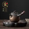 Olla de hierro esmaltado estilo japonés chapada en oro de lado a lado olla de cerámica casera vintage olla individual para té pequeña horizontal a horizontal juego de té kung fu cafetera