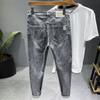 Pantalones vaqueros de marca de moda para hombre, sueltos, combinables, pequeños, rectos, elásticos, largos, primavera y otoño, nuevos pantalones ajustados para hombre ins