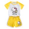 Traje de manga corta para niñas, verano 2022, estilo occidental, nuevos pantalones cortos KT Cat para niñas, casuales, de dos piezas, venta al por mayor