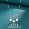 Colar de prata esterlina S925 Network Explosions estilo japonês estilo fresco moda feminina pingente de pérola barroca corrente de clavícula feminina