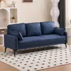 Juego de Sofá Minimalista Italiano de Cuero Blanco Crema Moderno Sencillo Sala de Estar Línea Recta Asiento Individual Lujo Ligero Uso Doméstico Sofá de Cuero