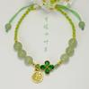Pulsera de jade Hetian de trébol para niña diseño nicho ins joyería de mano para novias regalo de cumpleaños para novia