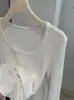 KEKEZOON Estilo Coreano de Principios de Invierno Simple Versátil Elástico Adelgazante Esponjoso Forrado Camiseta de Manga Larga con Cuello en U 9331