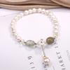 Pulsera de Cristal de Fresa Estilo Coreano Perla de Agua Dulce Cristal de Fresa Pulsera Simple Pulsera para Novia