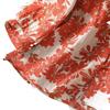 Camisa de Linho Casual Literária e Confortável Feminina Manga Três Quartos Novo Estilo Verão 2025 Decote Exquisito Top Retrô com Flores Grandes