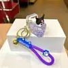 Chaveiro de copo de chá de leite com bolhas brilhantes de óleo pingente fofo de areia movediça líquida acessórios para mochila pequenos presentes atacado