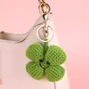 Colgante de ganchillo de arcoíris de amor trébol de cuatro hojas multicolor llavero accesorios para bolso regalo regalo